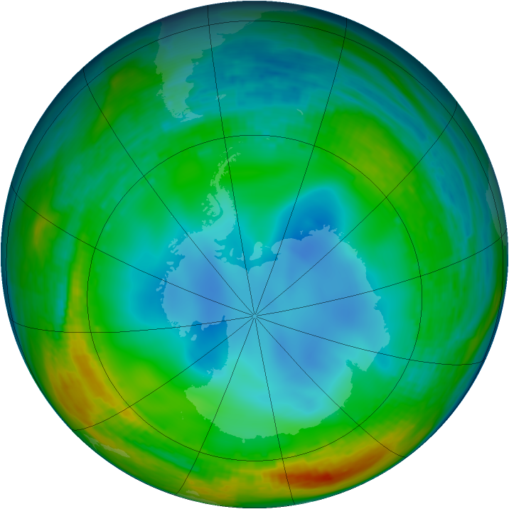 Antarctic ozone map for 12 July 1994